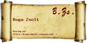 Boga Zsolt névjegykártya